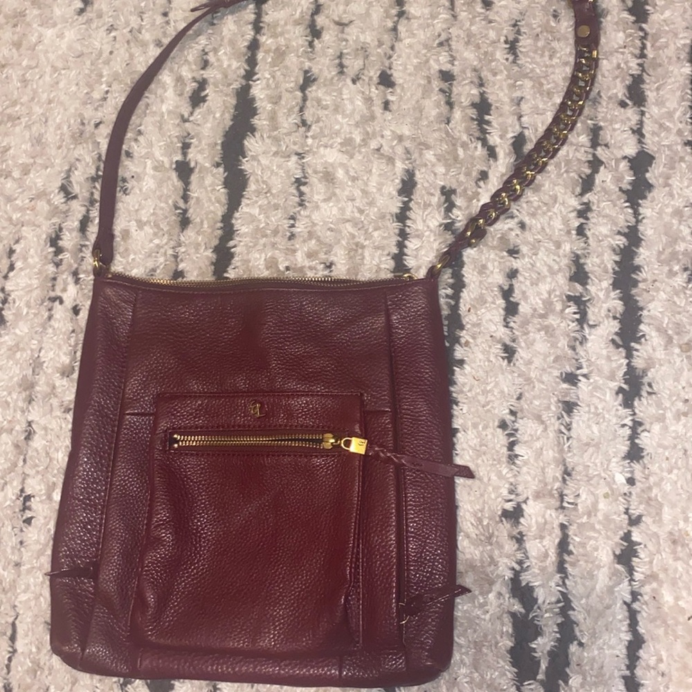 Elliot Lucca wine leather crossbody bag